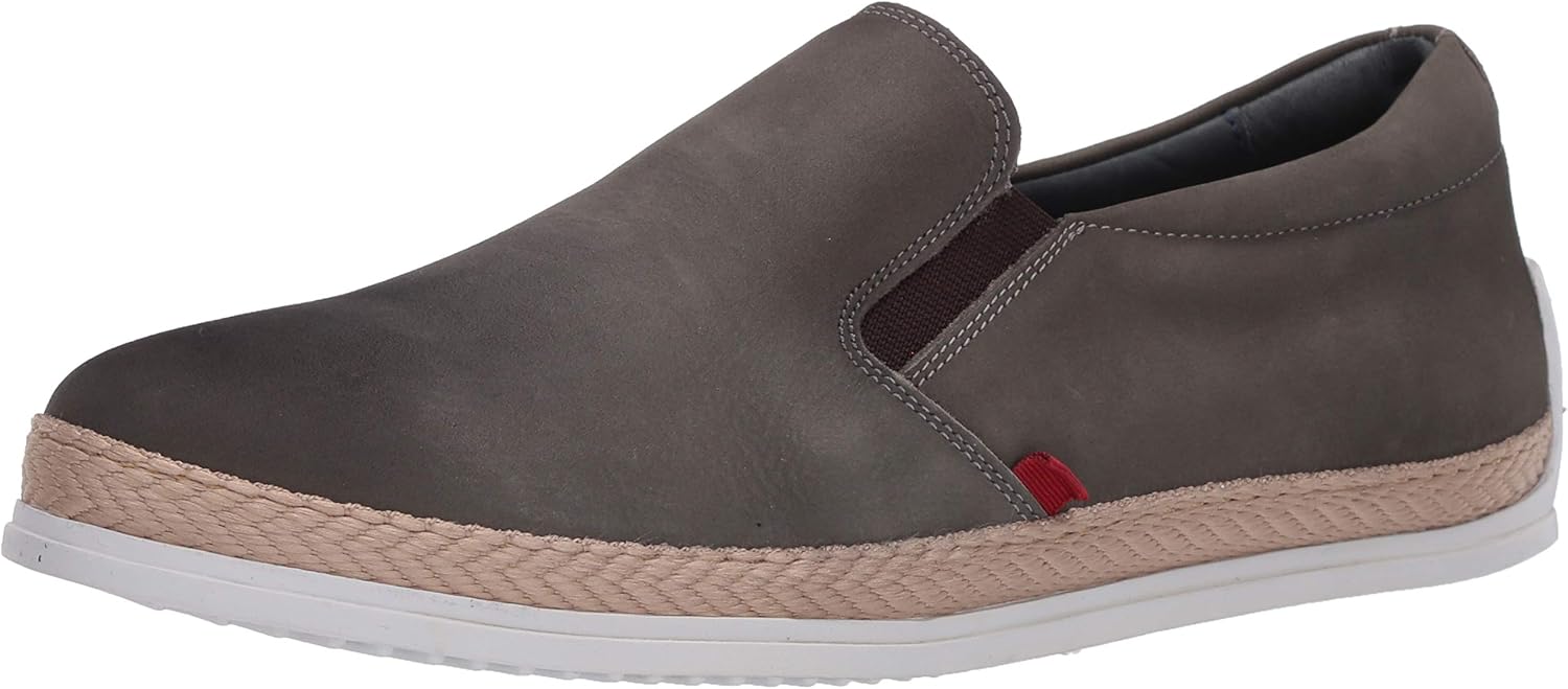 Marc Joseph New York Men's Leather Luxury Deck Shoe Venetian Rope Detail Boat, Grey Nubuck, 9