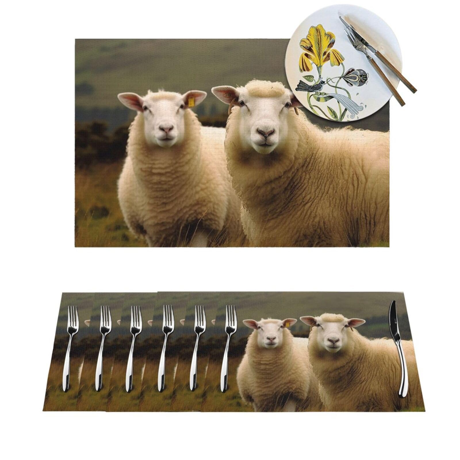 Sets de table lavables et antidérapants en PVC - Protection thermique lot de 4