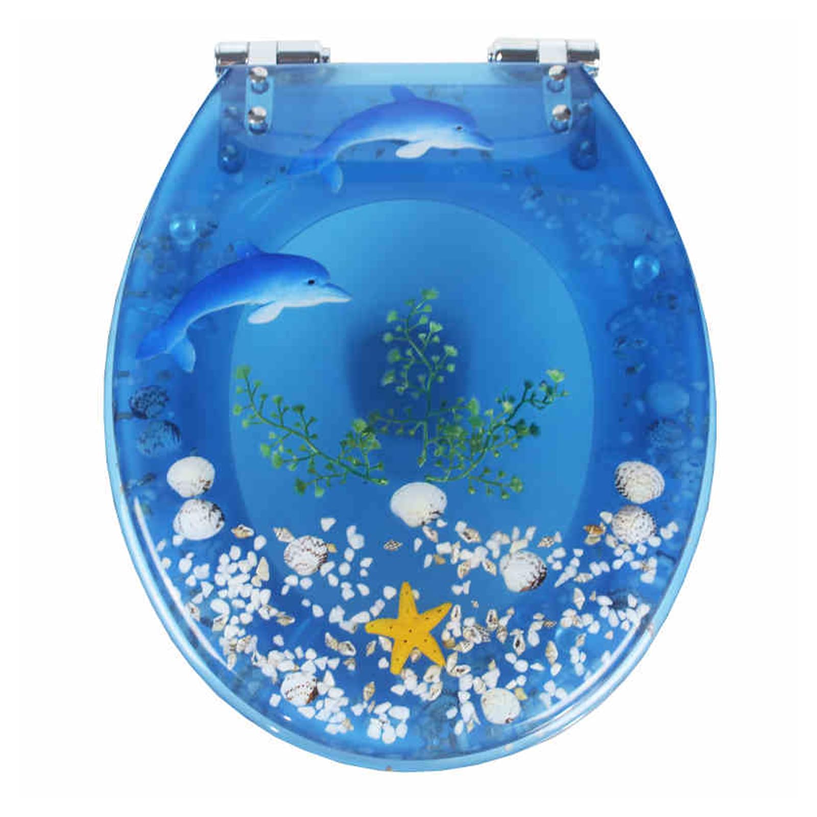 Soft Close Toilet Seat, Transparent Resin Toilet Seat Soft Close for U V O Type Toilets 33-39x42-49cm Multicolor Pack of 1(B Style)