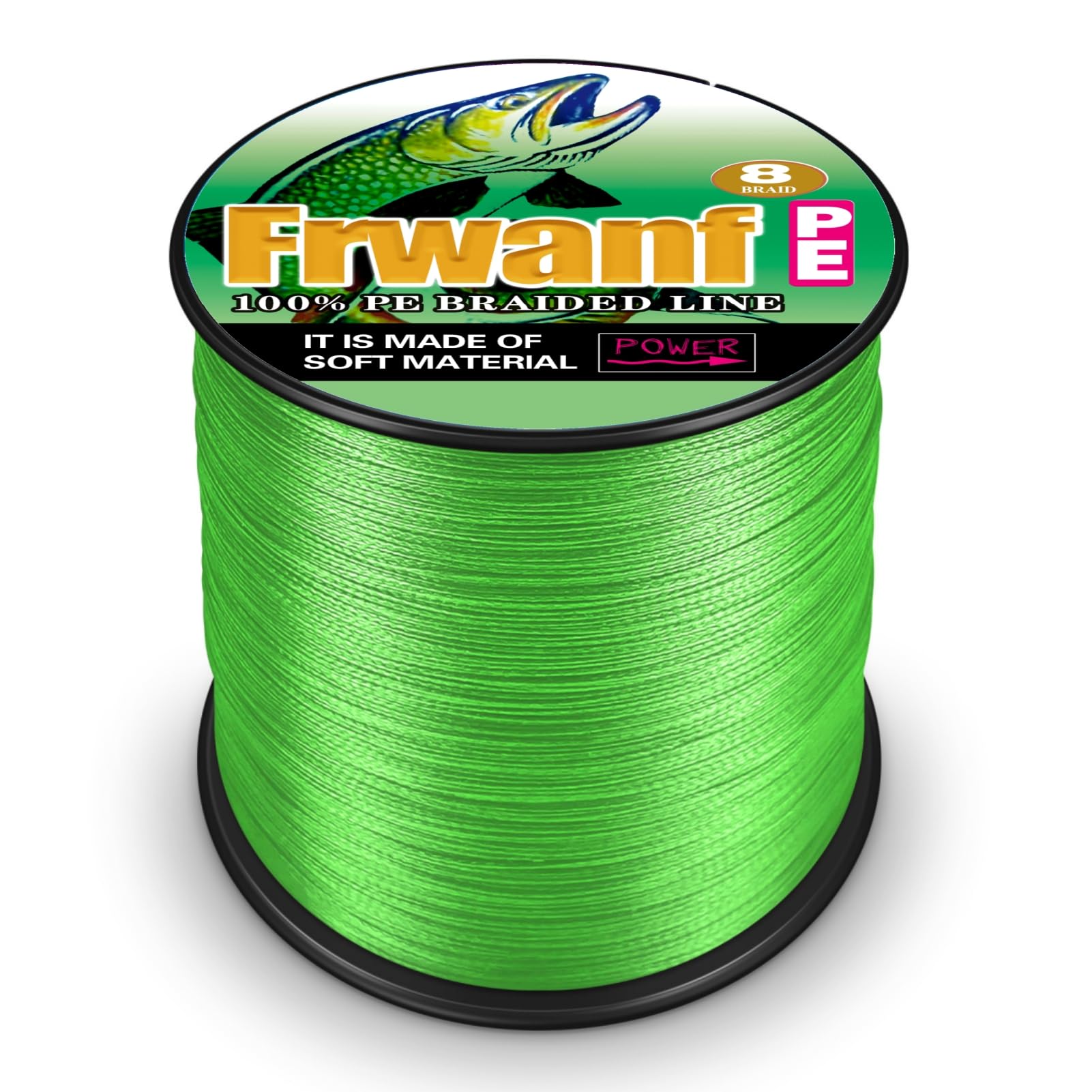 FRWANF 8 Strand Braided Fishing Line - Colorfast - Zero Stretch - High Strength - Abrasion Resistant Braided Line - Thousands of Choices in 9 Colors - Professional Performance in Salt or Fresh Water