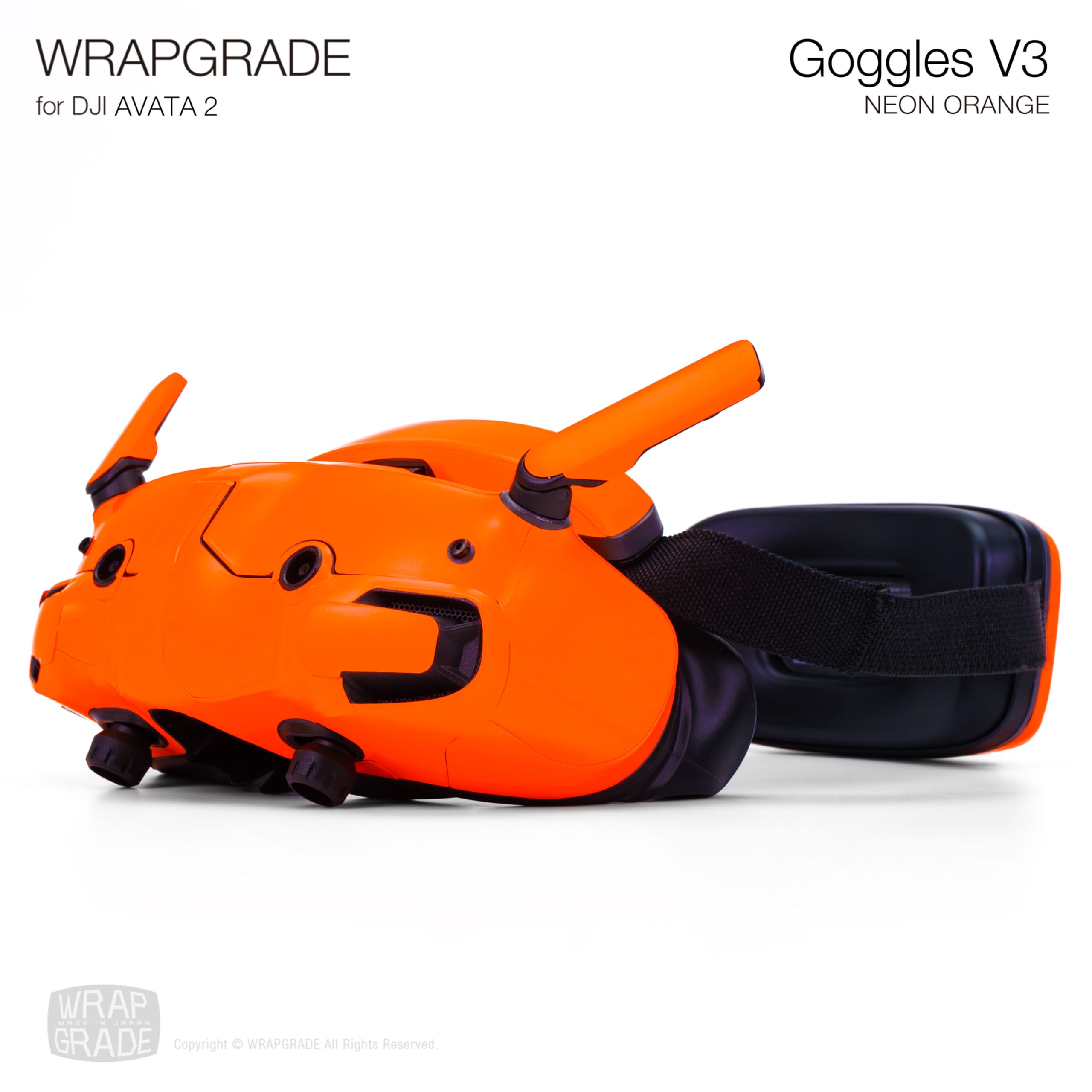 WRAPGRADE Skin Stickers for DJI Goggles 3 (Neon Orange) - Image 3