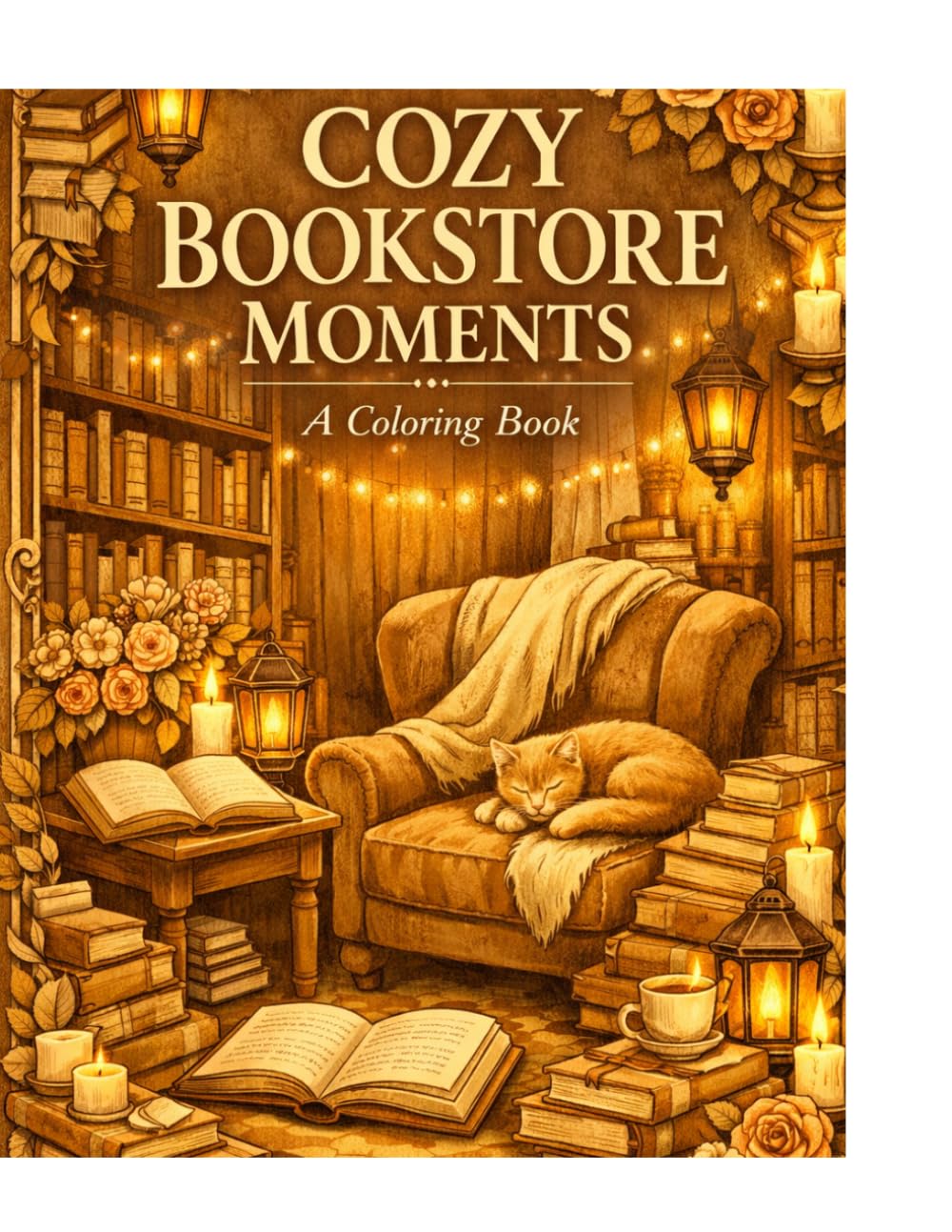 Cozy Bookstore Moments: A Coloring Book
