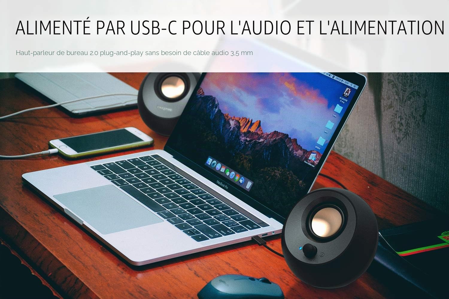 CREATIVE Labs Pebble V3 Noir avec Fil &sans Fil 8 W