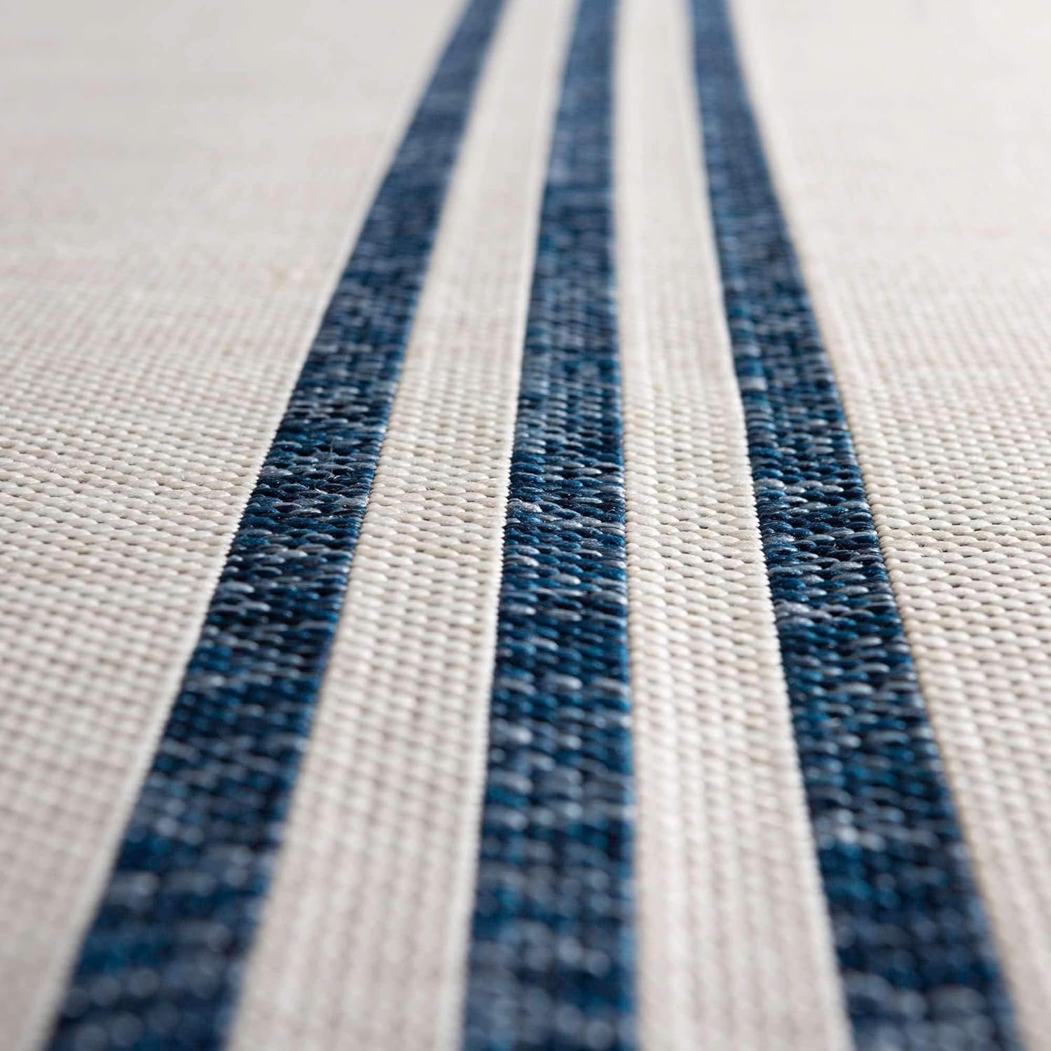 5' x 7' Blue Stripe Synthetic Outdoor Rug