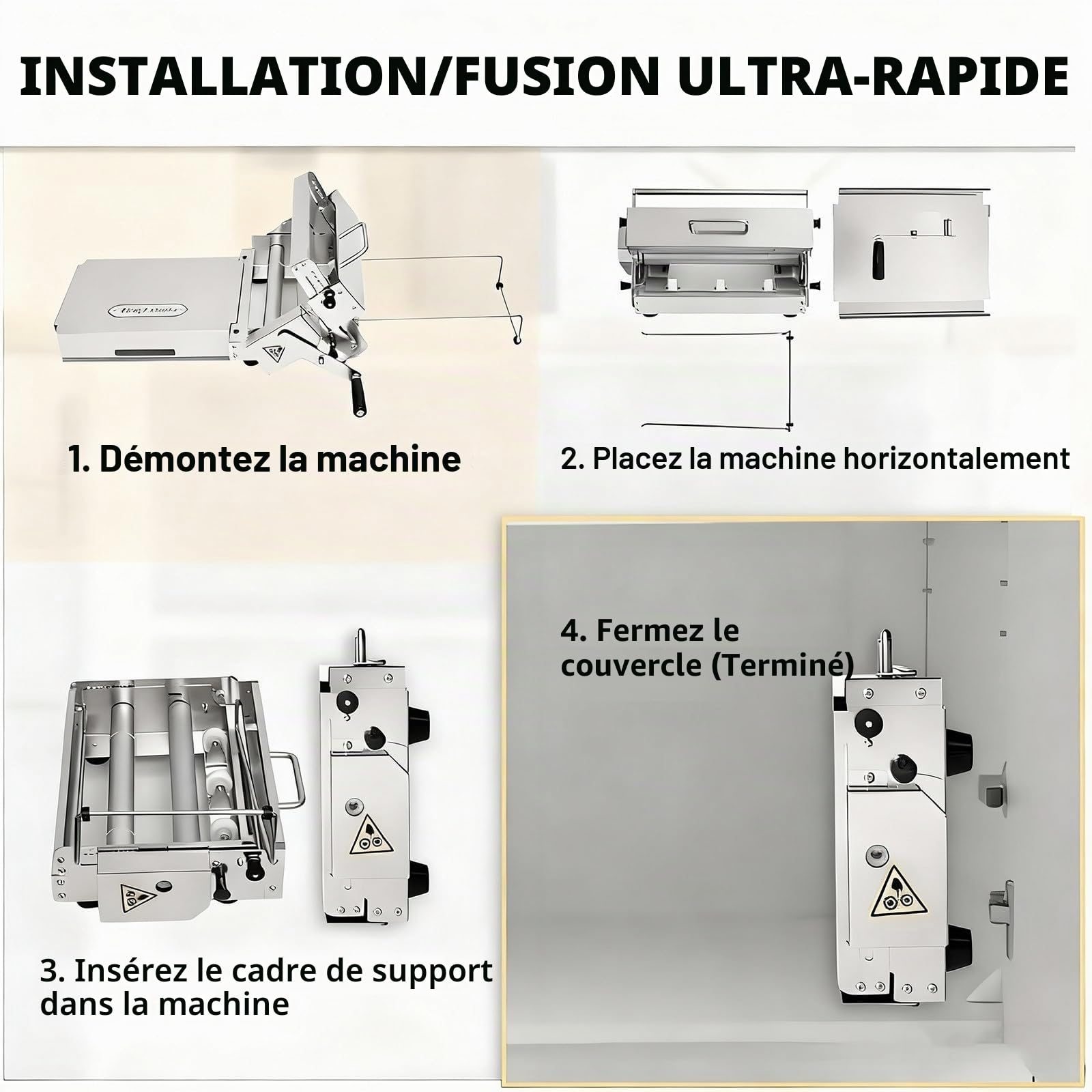 Laminoir à pâte à Croissants, laminoir à pâte Professionnel, épaisseur de la Machine à pâte réglable, Acier Inoxydable, laminoir à pâte à Pizza fondante pour Croissants de Table A