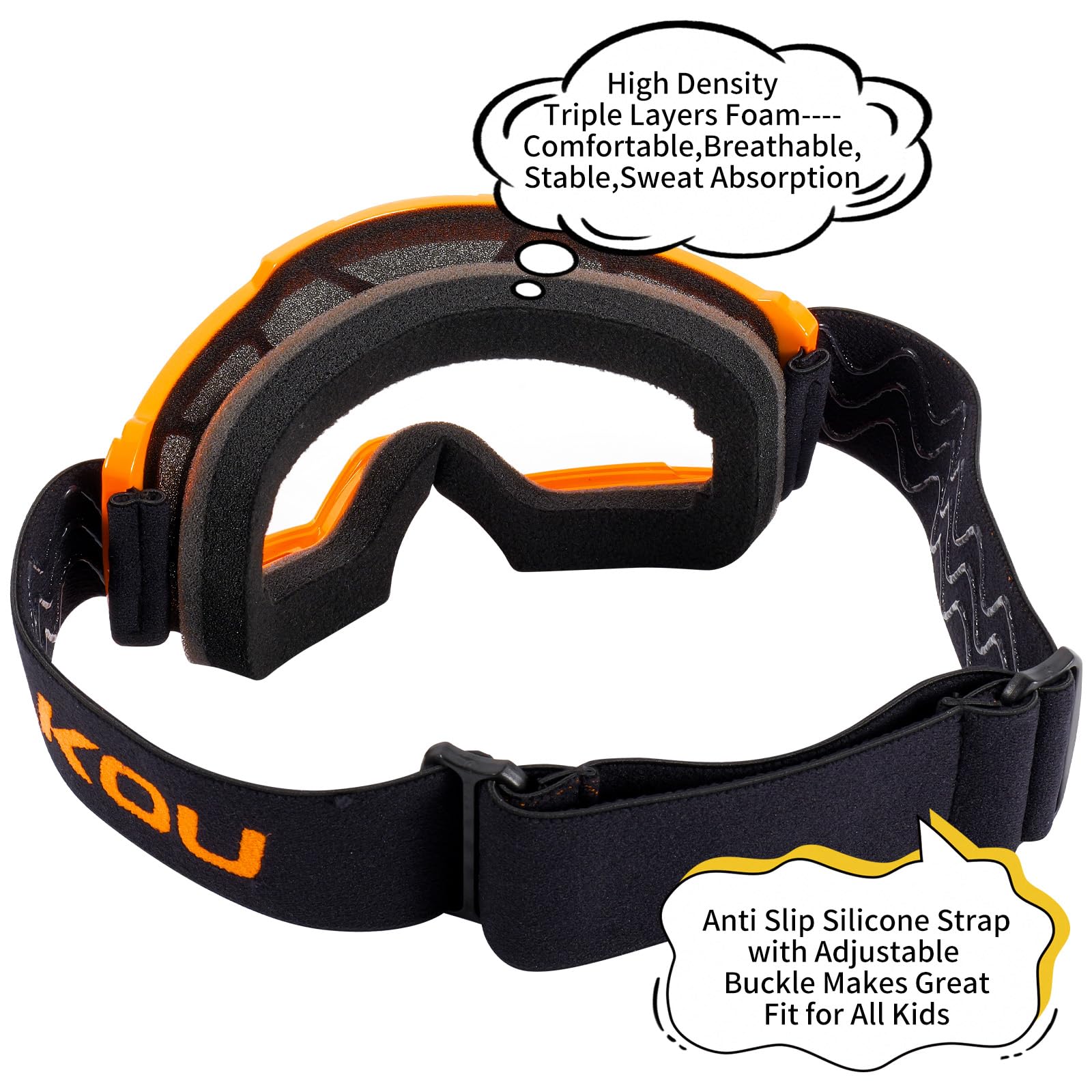 SAKOU Occhiali Moto Motocross Bambino – Antiappannamento, Antiurto e con Protezione 100% UV400 per Ragazzi e Ragazze dai 3 ai 12 Anni, Ideali per Fuoristrada, ATV e Dirtbike