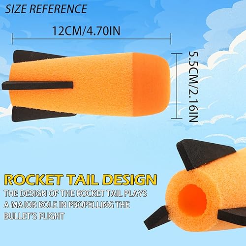 Miniatura 2 de TORMEN Dardos de cohetes de recarga de misiles, lanzador de disparos de balas de espuma compatibles con juguete lanzador de misiles Nerf (naranja, 3