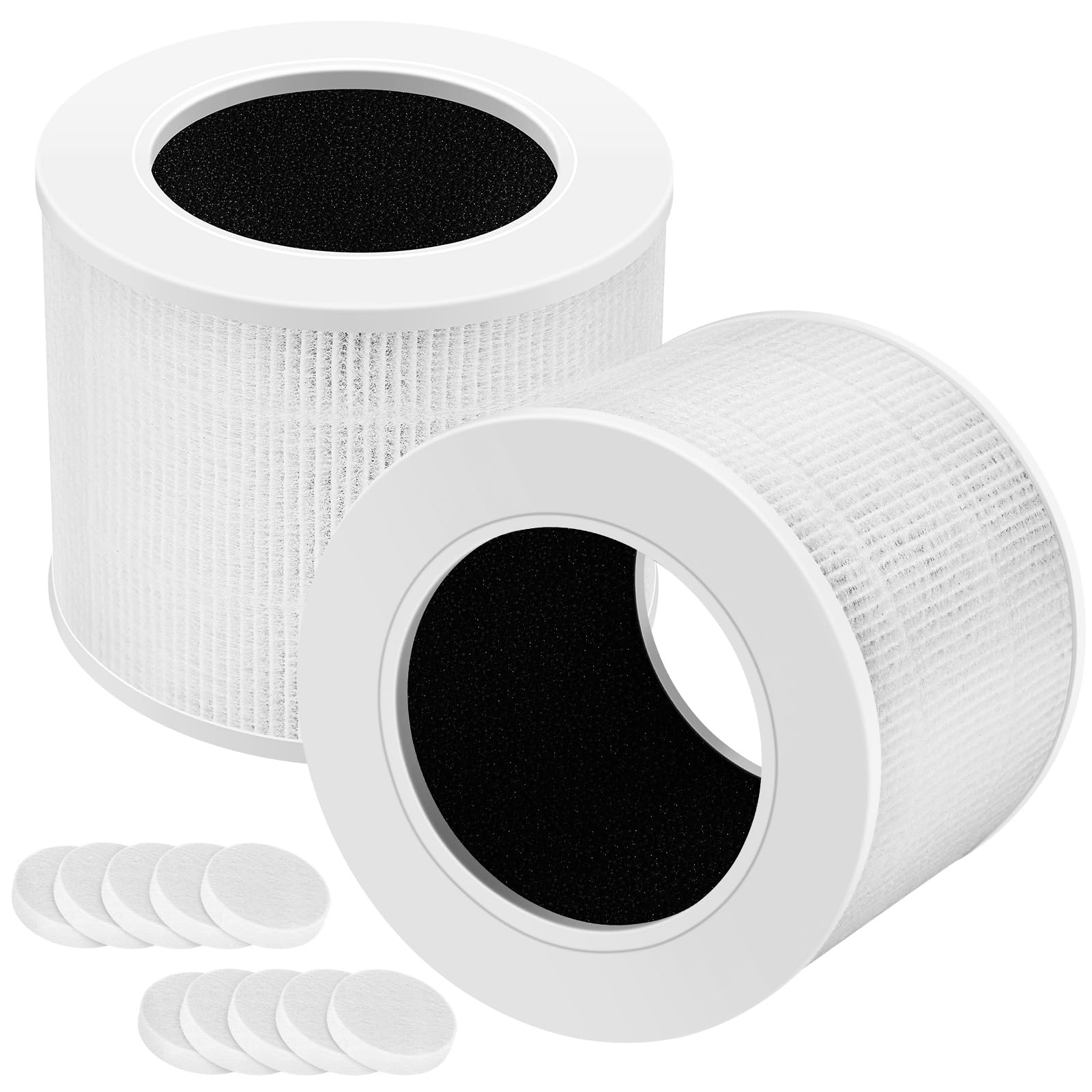 Core Mini Filtro di Ricambio Compatibile Con Purificatore d'Aria - 3 in 1 Ad Alta Efficienza, 2 Confezioni di Filtri HEPA e 10 Pezzi