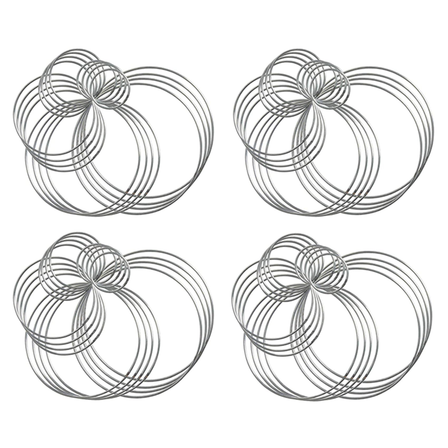 Vjsujehgy 80 Pieces Metal Dream Catcher Rings Hoops Steel Craft Silver Rings for Crafts,Macrame and Other DIY Projects in 5 Sizes