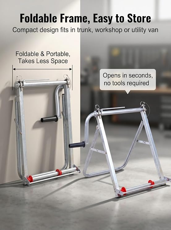 Folding Single Spool Cable Rack, Hose Reels, cable caddy, garden hose reel