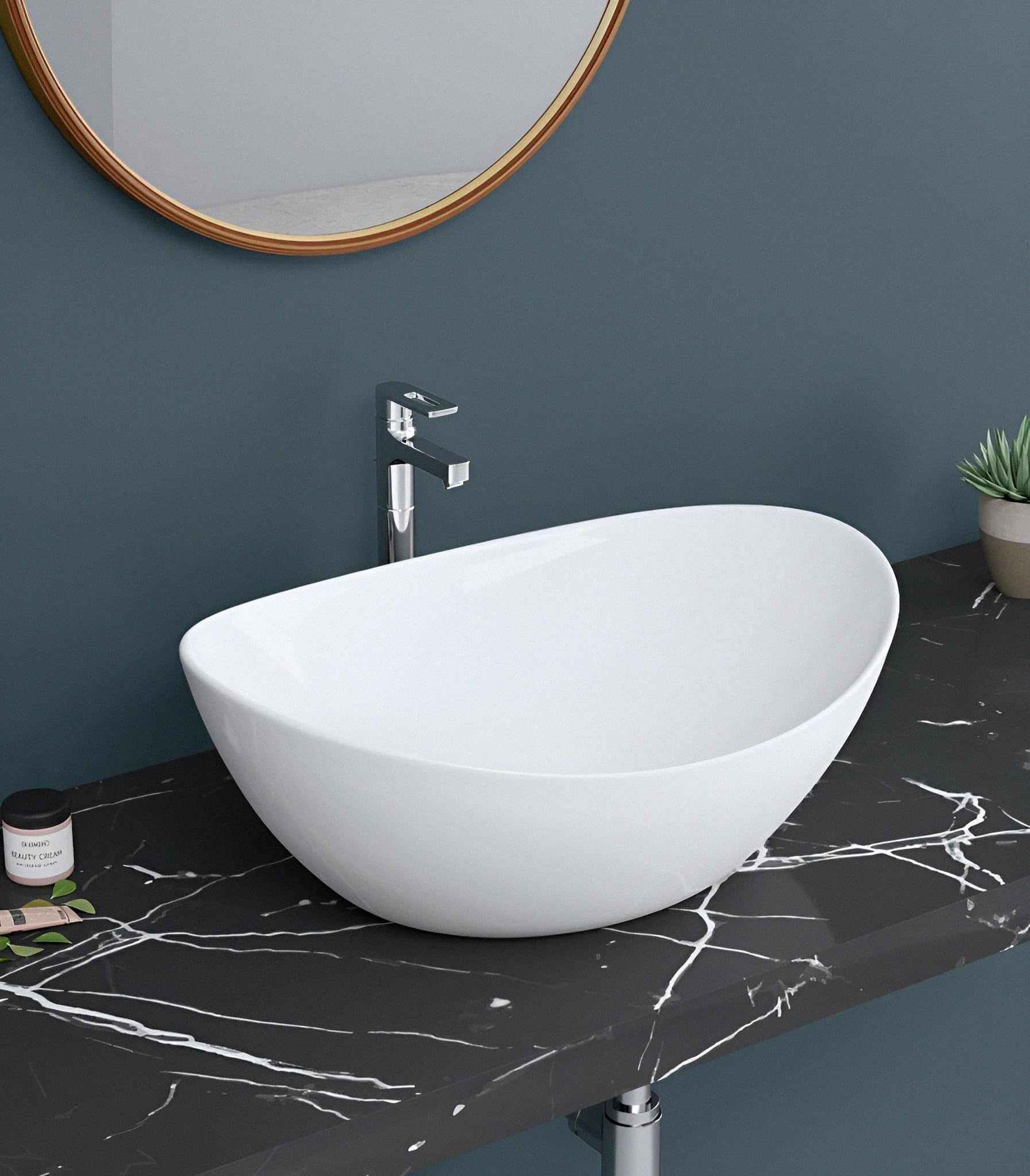 Syon CADIZ Premium Ceramic Table Top Wash Basin (18 inch x 12.2 inch) (B0D76PBYCG) Amazon Price History, Amazon Price Tracker