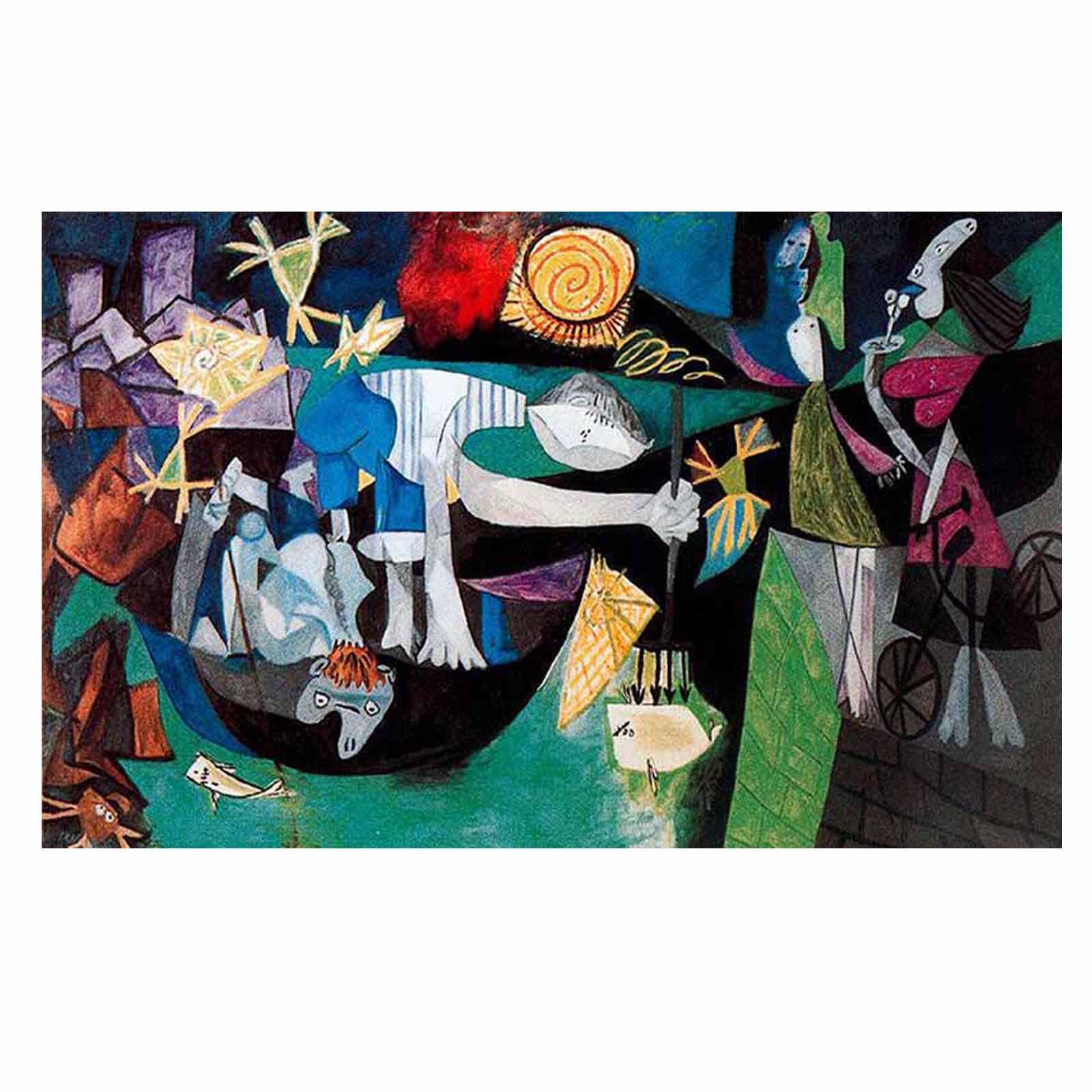 Amazon.co.jp: パブロ・ピカソNight fishing at Antibes キャンバス