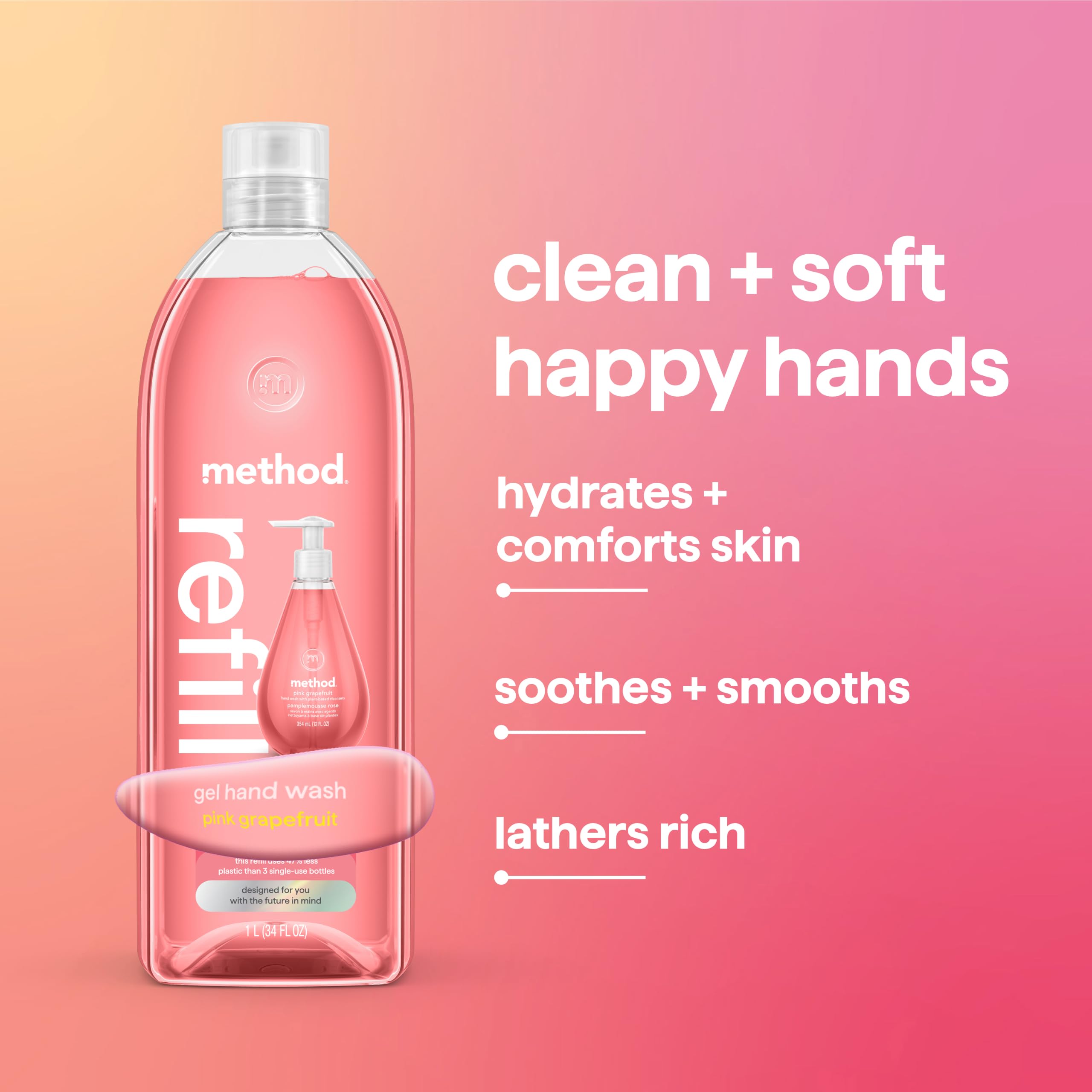 Method Pink Grapefruit Hand Wash Refill - Sustainable & Cruelty-Free -6