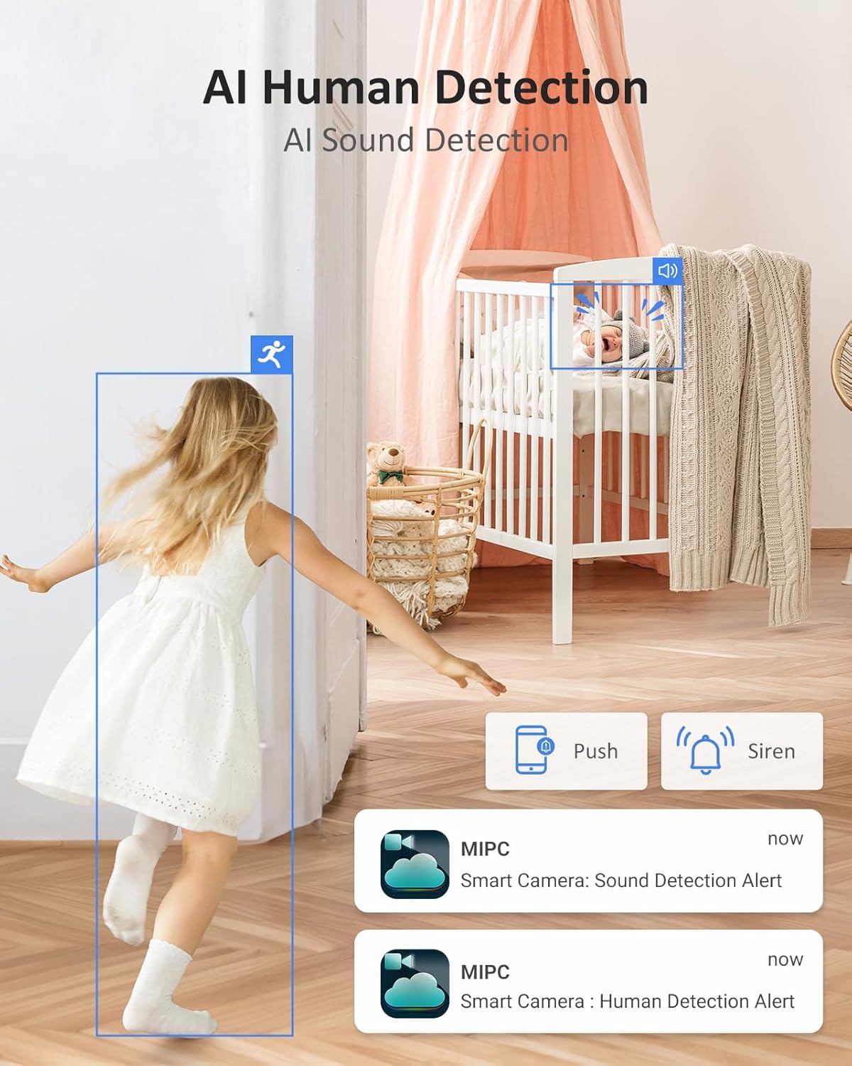 ANNKE 4K(8MP) Caméra Surveillance WiFi Intérieur, 360° Suivi Auto, Sécurité Bébé/Chien/Animaux avec App, WiFi 6 Bi-Bande 2,4/5GHz, Détection IA Humaine, Audio 2-Voies, Compatible Alexa