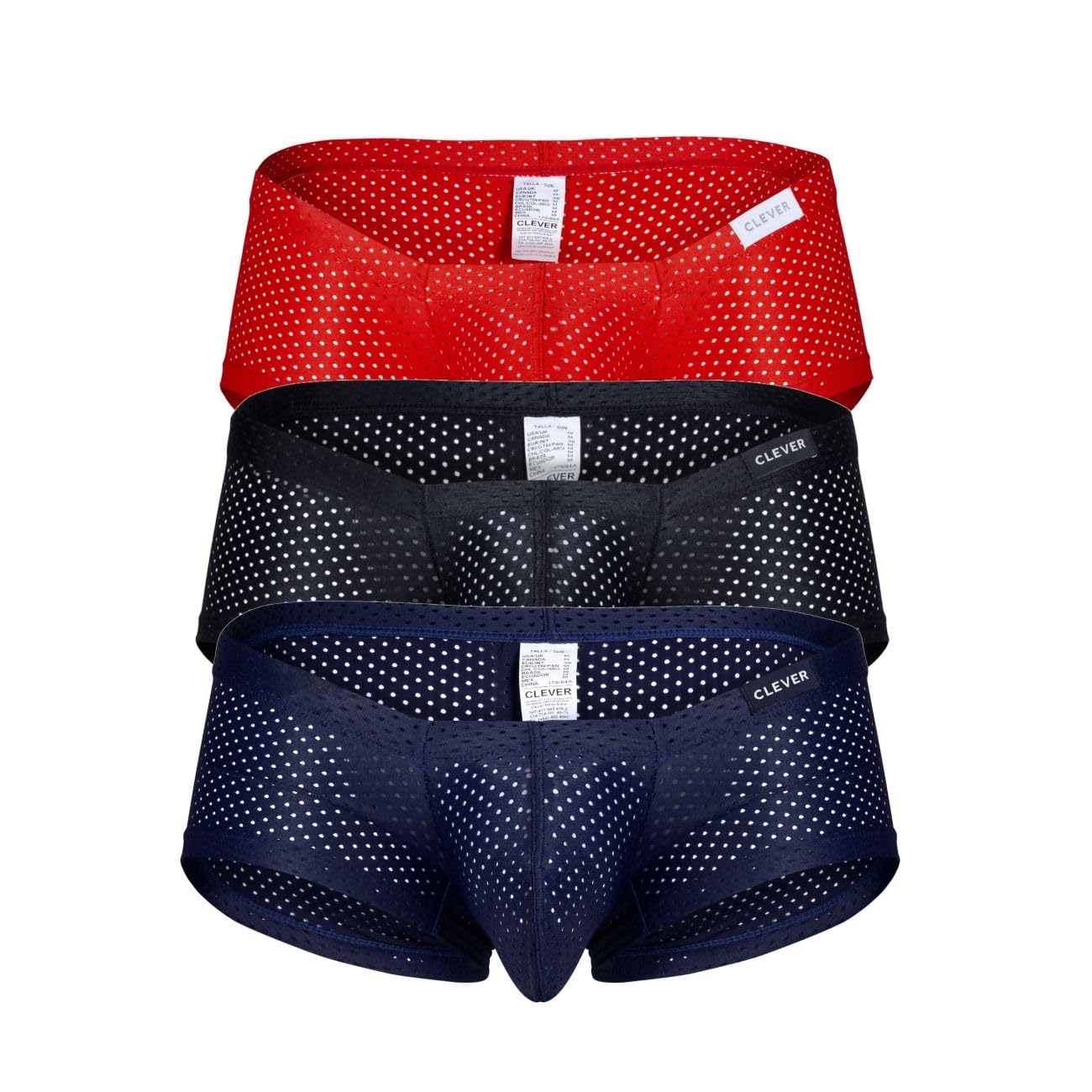 Clever 229947 3-Pack Australian Latin Trunks Black-red-blue