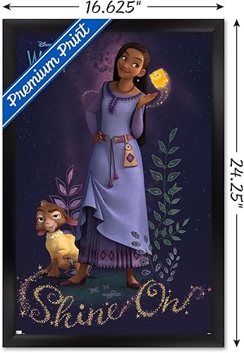 Miniatura 3 de Trends International Disney Wish - Póster de pared Asha, 14.72 x 22.37 pulgadas, versión enmarcada en negro