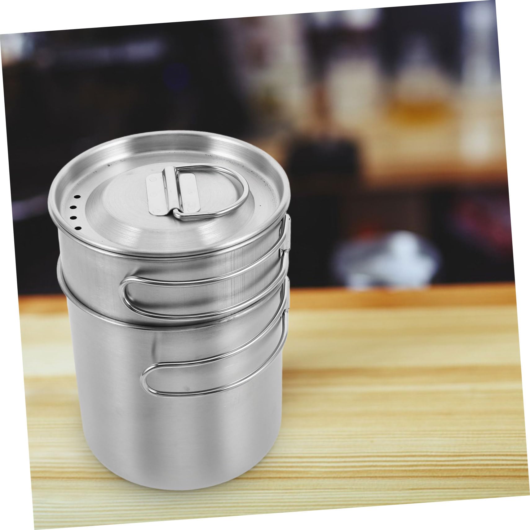 Toyvian Campingbecher aus Metall 2 Stück-pack mit Klappbaren Griffen | Edelstahl, Rundes Design, Stapelbar, Vielseitig Nutzbar, für Kaffee und Getränke Beim Camping und Wandern
