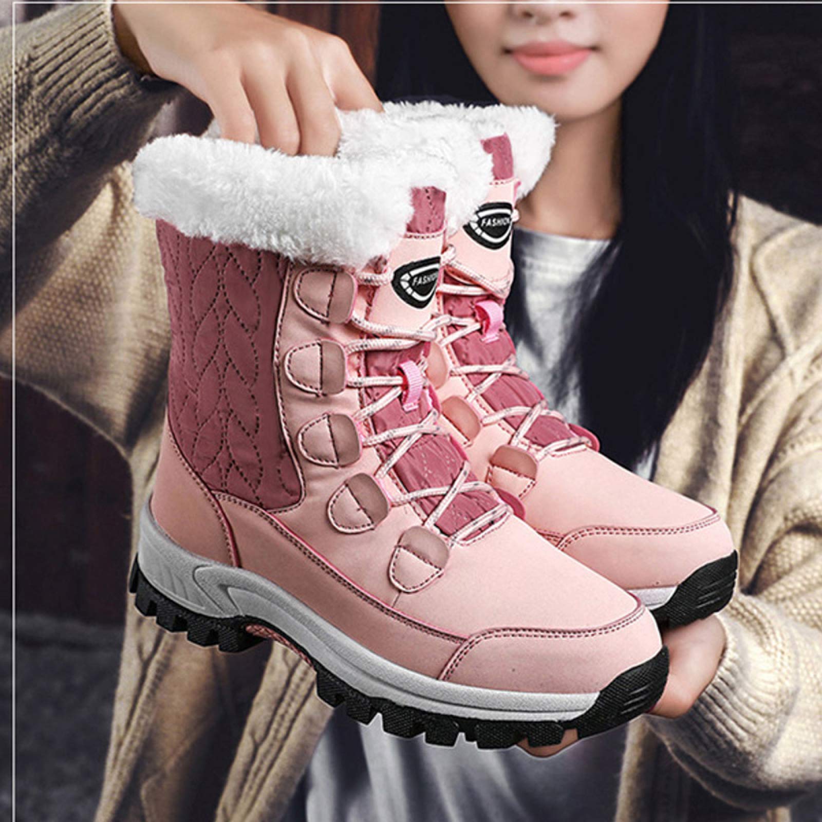 Dames Snowboots Dames Winter Bont Gevoerde Warme Enkellaarzen Veters  Antislip Waterbestendige Schoenen Voor Outdoor Wandelen Wandelen  Trekking,Pink-40 : Amazon.nl: Kleding, schoenen \u0026 sieraden