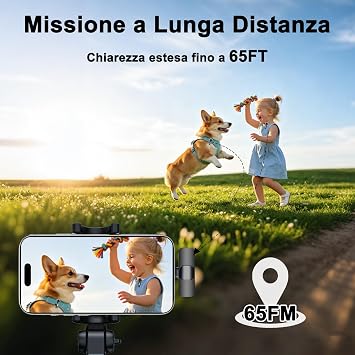 Wireless Lavalier Microphone for iPhone, iPad & Android Phone