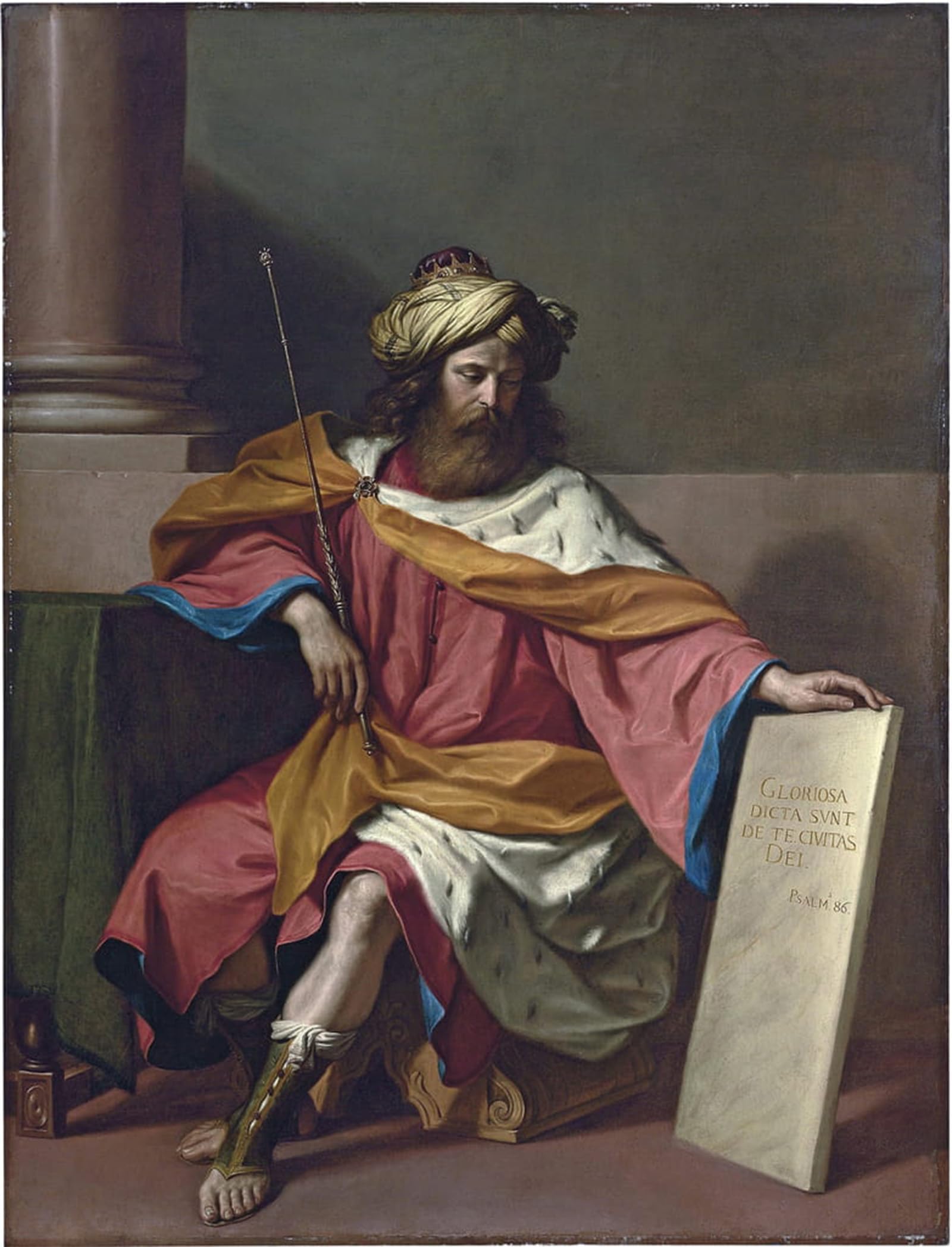 Pintura de Guercino Rey David decoración elegante para salones 5