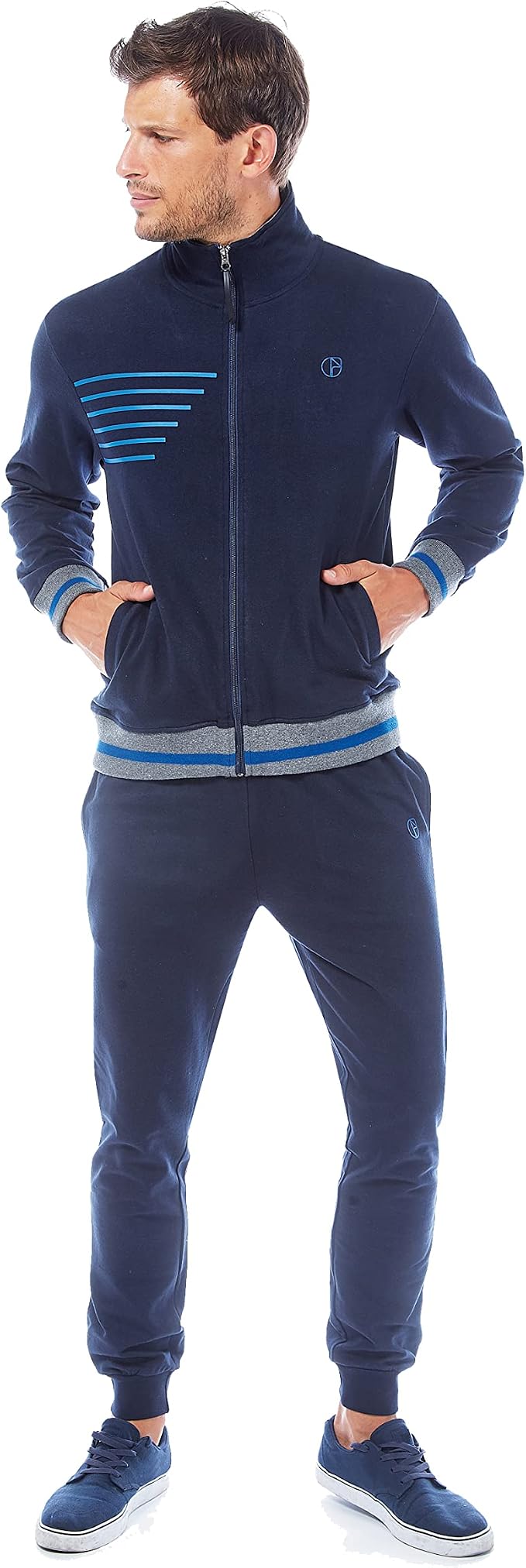 NAZARENO GABRIELLI TUTA UOMO – full zip in COTONE - DISPONIBILE IN DUE  VARIANTI COLORE. Articolo scatolato : Amazon.it: Abbigliamento