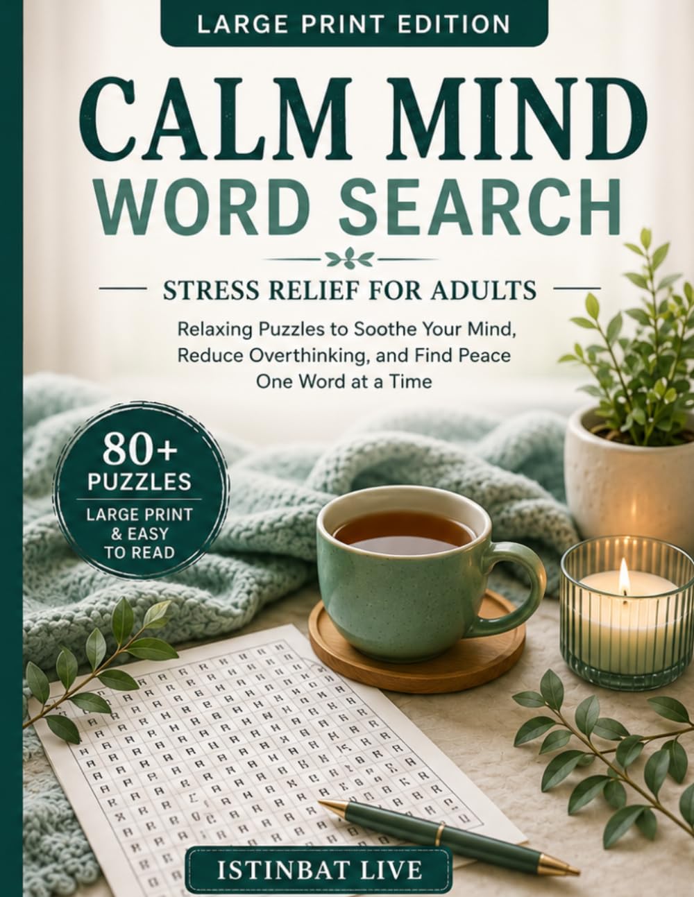 Calm Mind Word Search: Anxiety Relief for Adults | Simple & Relaxing Puzzles to Quiet Overthinking (Istinbat Live Calm Puzzle Collection)