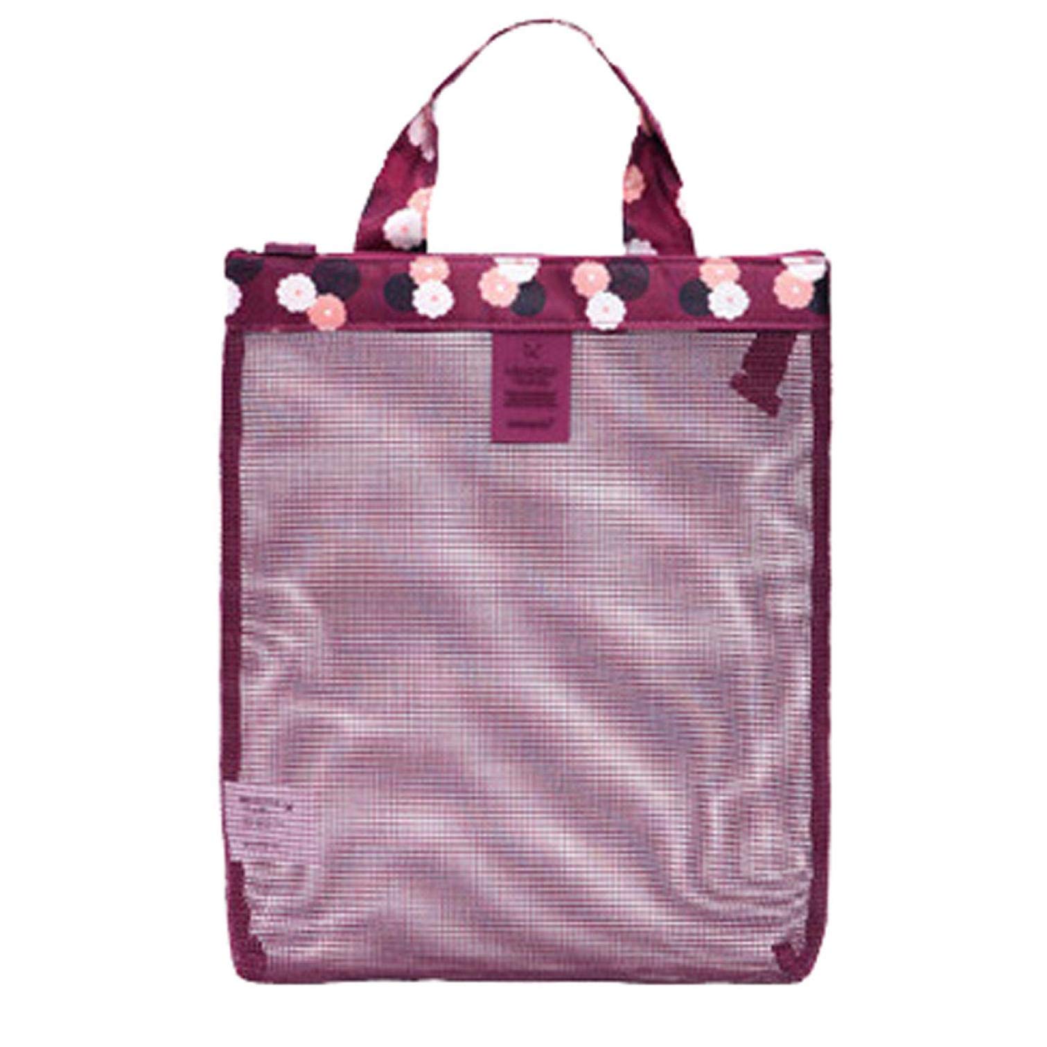 Roysberry Beach Bag, Oxford Fabric Practical Sand-Away Carrying Bag Beach Toys Swimming Pool Mesh Bag Tote Bags Sea Shell Beach Bag, 27×30cm