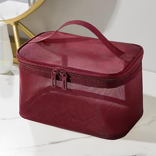 Miniatura 2 de GODWOODS Estuche organizador de bolsa de maquillaje de viaje para mujeres bolsa de cosméticos transparente, compacta y elegante con cremallera para