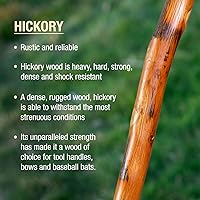 Vista 3 de Brazos Rustic Wood Walking Stick, Hickory, Traditional Style Handle, for Men & Women, Made in The USA