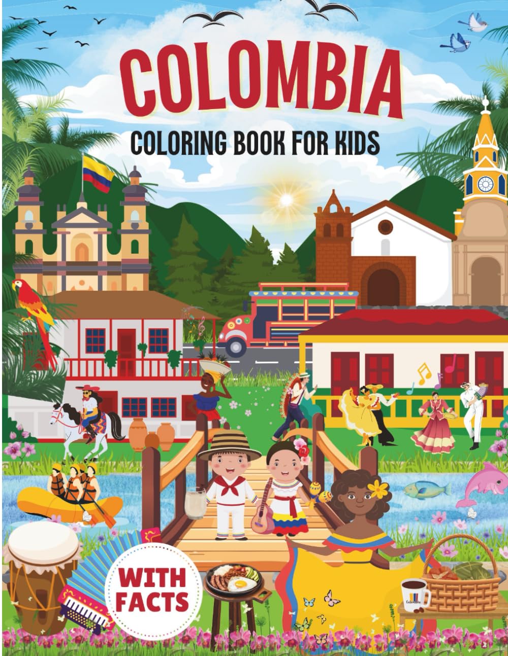 Colombia Coloring Book for kids with facts