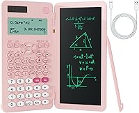 Vista 1 de Calculadoras científicas recargables para estudiantes, calculadora científica plegable rosa 991ES MAX con bloc de notas, calculadoras de ciencia