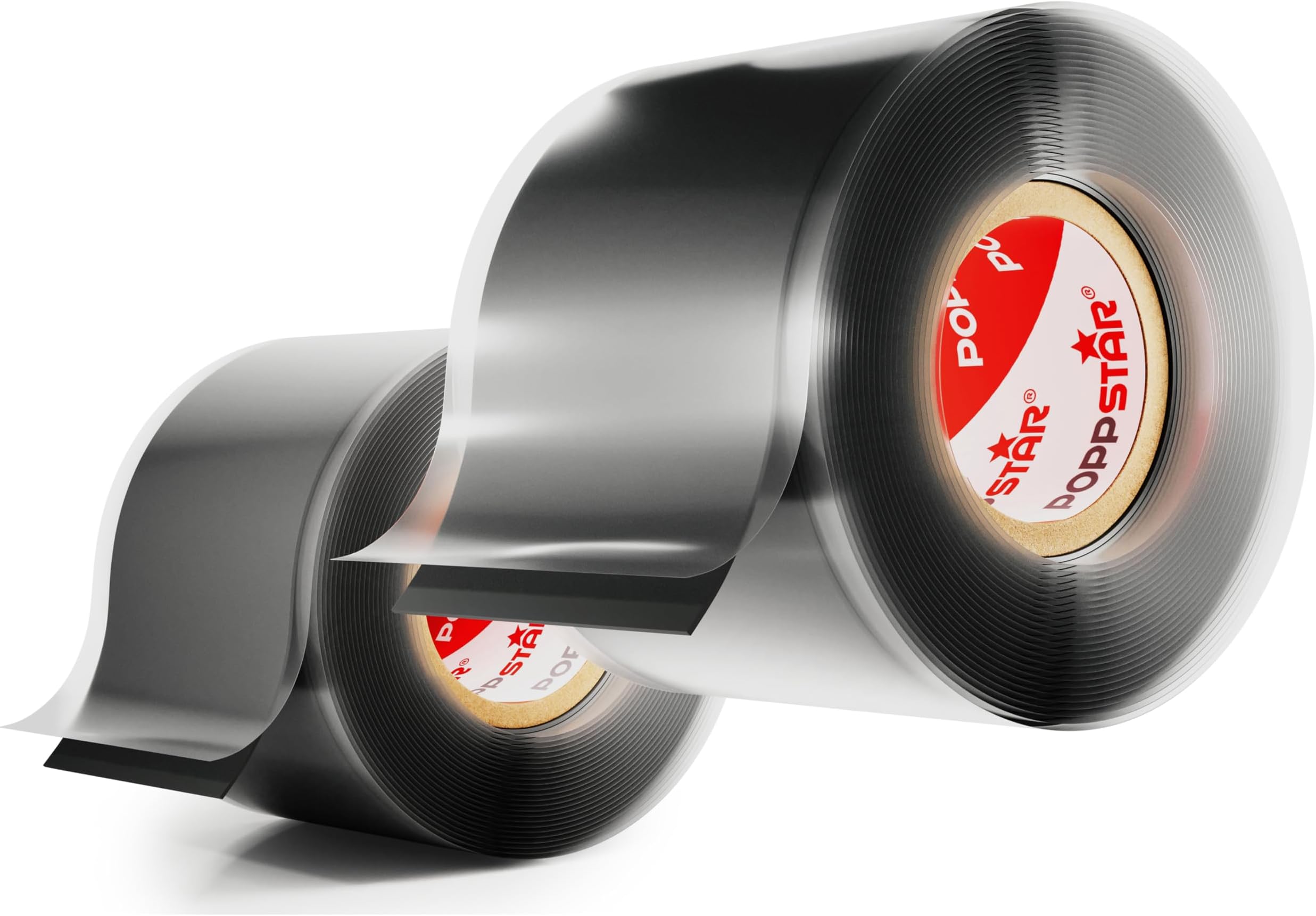 POPPSTAR 2x 3m Self-Fusing Silicone Band, Silicone Tape, Repair Tape, Electrical Tape and Sealing Strip (water-tight, air-tight), 38mm wide, black