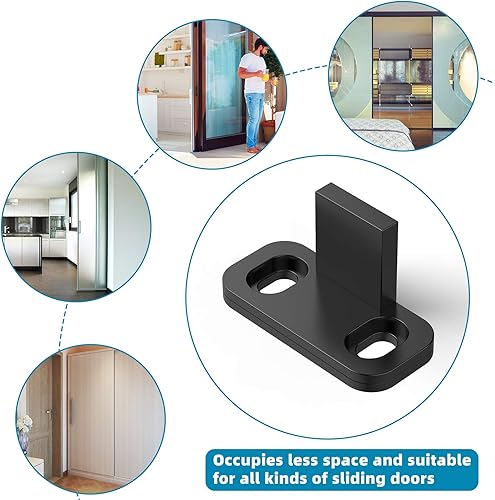 Miniatura 4 de 8 guías de piso para puerta corrediza de granero, guías de puerta de armario, herramientas de plástico simple para montar en la pared, guía de riel