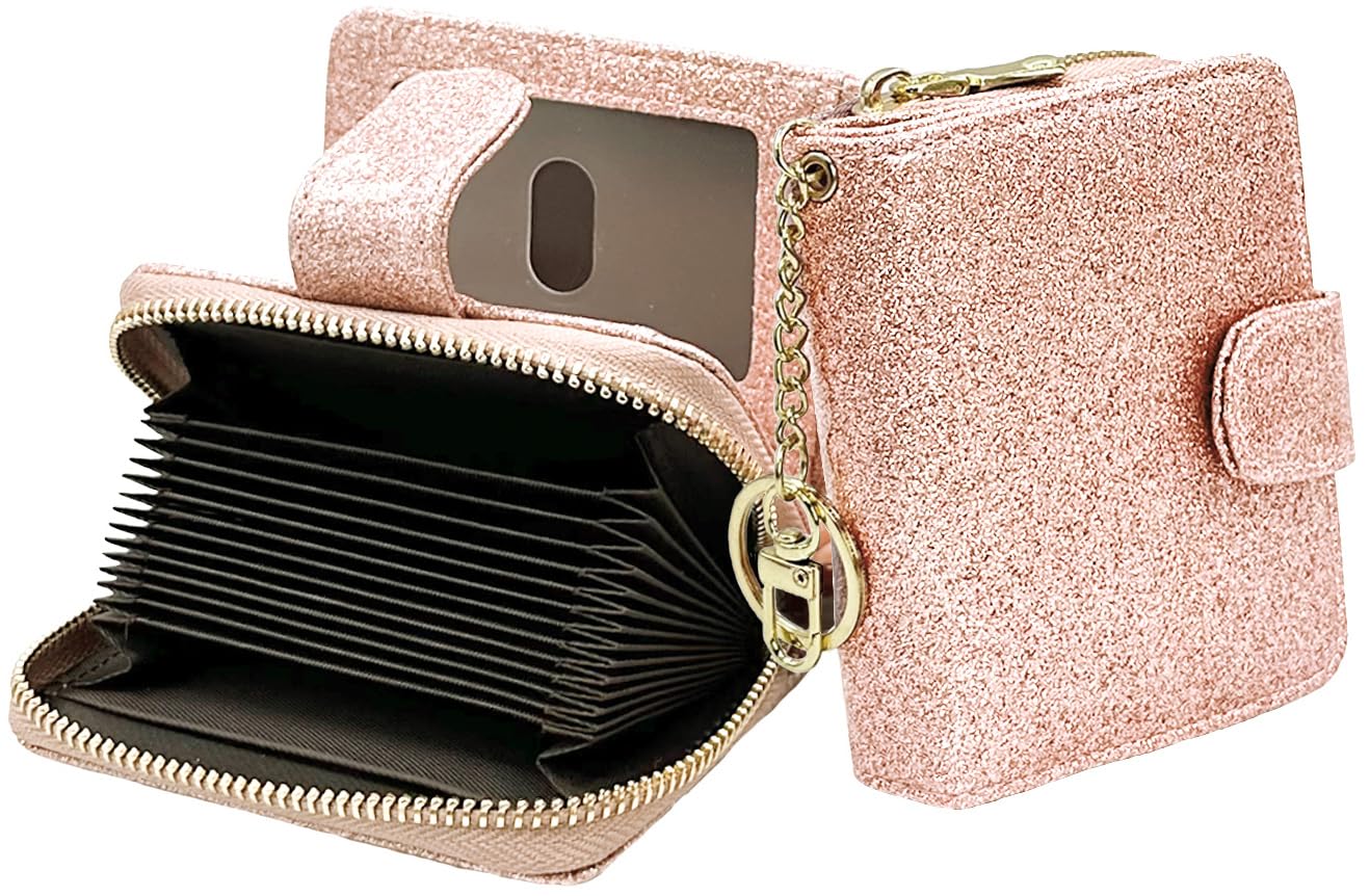 Beurlike Women's RFID Credit Card Wallet Organizer Case Leather Ladies Small Security Card Holder