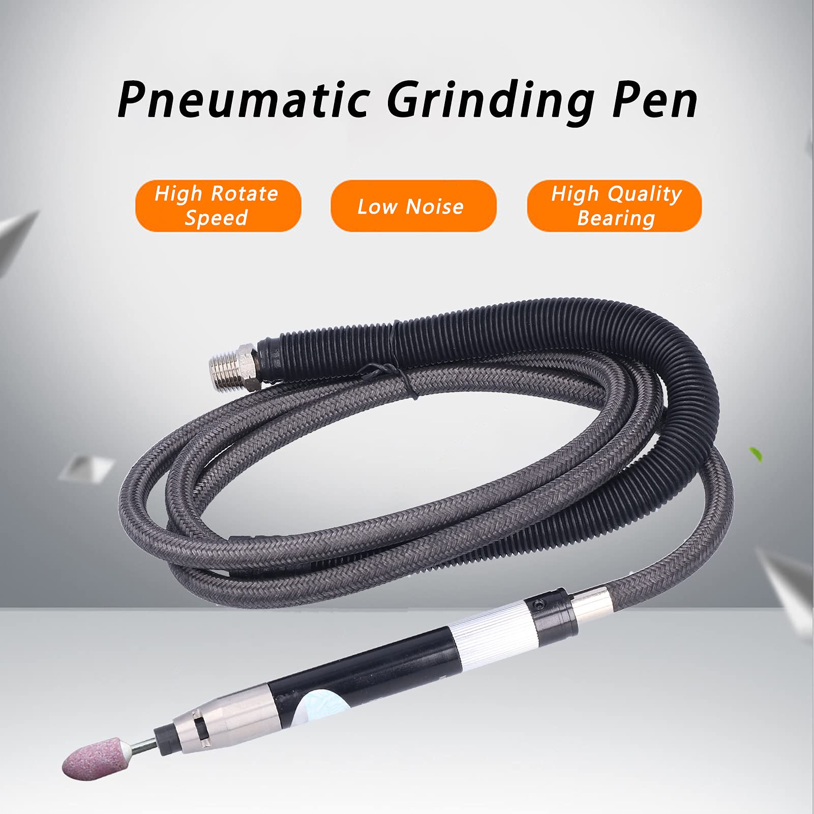 Penna di smerigliatura pneumatica KP-6091, kit di smerigliatrice a mandrino ad aria con velocità di 65.000 giri/min, strumento di incisione di precisione con pinza da 3 mm per (Stile giapponese)
