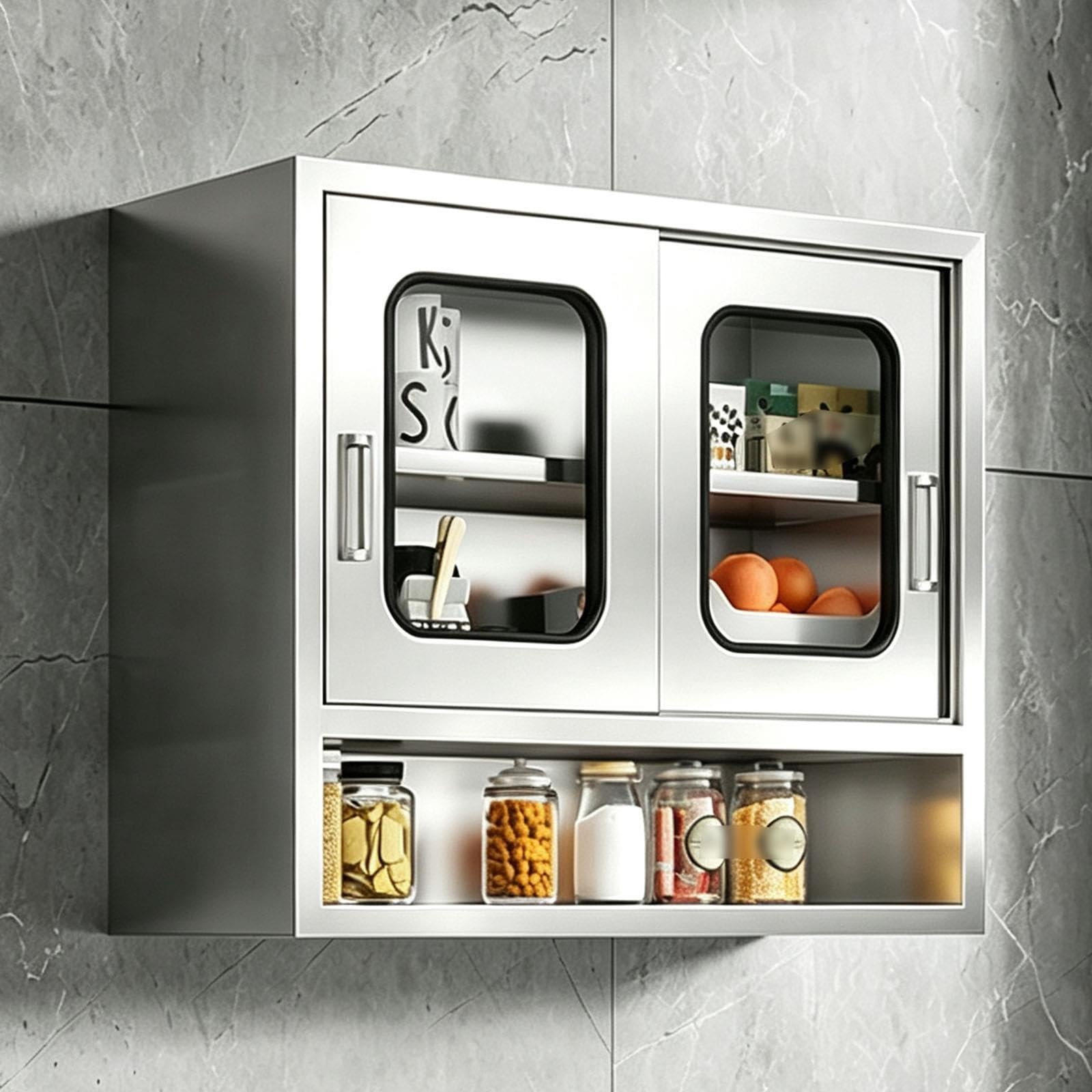 Armoire Murale De Cuisine, Acier Inoxydable 304, Avec Étagères Réglables