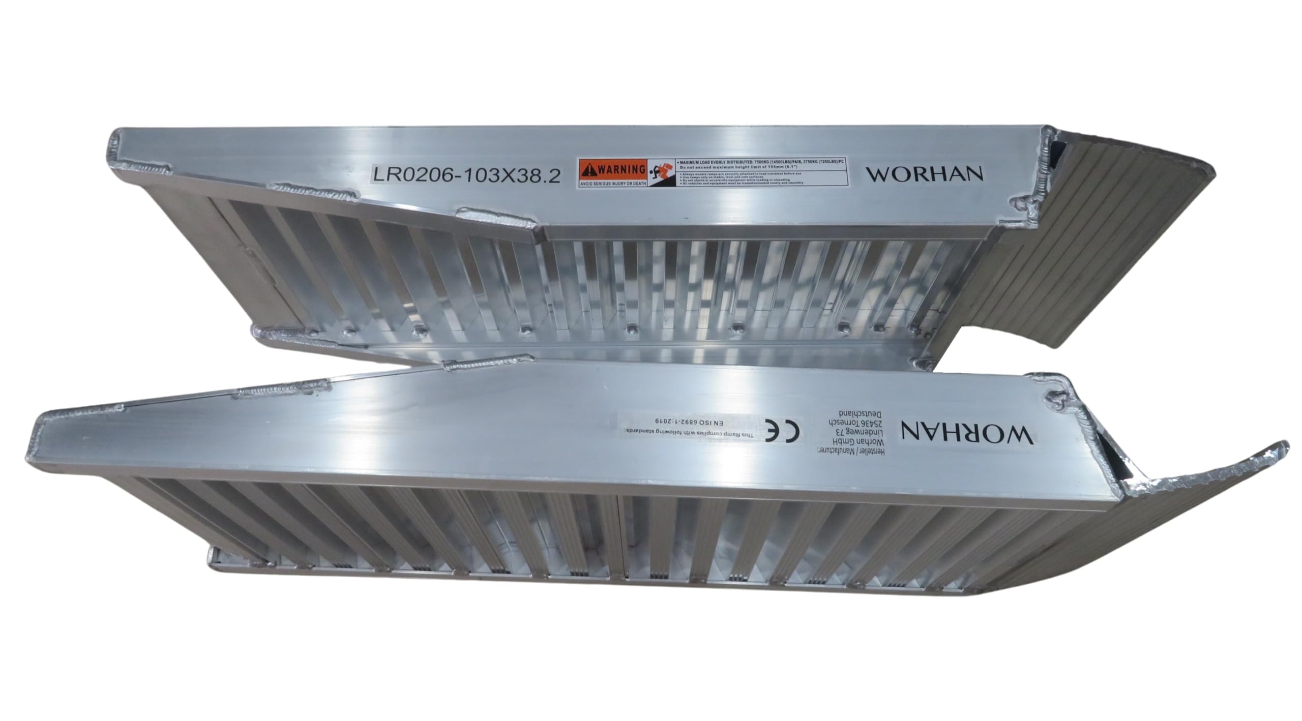 Rampes de Chargement pour Conteneurs 2 pièces Robustes 103cm Capacité de Charge 7500kg Aluminium pour Chariot Élévateur Antidérapantes Usage Industriel HF1