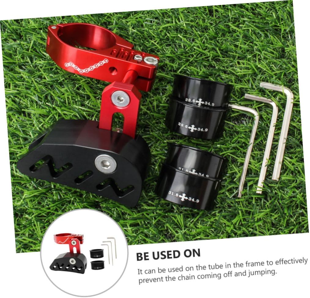 1Set Bike Chain Stabilizer Front Derailleur Guide for Single Disc Lightweight Durable Prevents Chain Drop Includes Sleeve Adapters for Versatile Fit