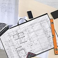 Vista 2 de Tanlade 3 Pcs Blueprint Holder Foldable Waterproof Plans Shield Waterproof Map Case Construction Plan Holder Art Portfolio Bag Fits Size 22 x 34 for