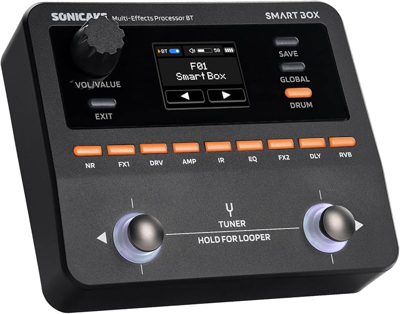 SONICAKE QME-20 Smart Box - Multi Effects Pedal for Guitar with 130+ Effects, NAM/IR Support, Looper, Built-in Tuner/Metronome, Portable Effects Processor with USB Audio Interface, Stereo Output