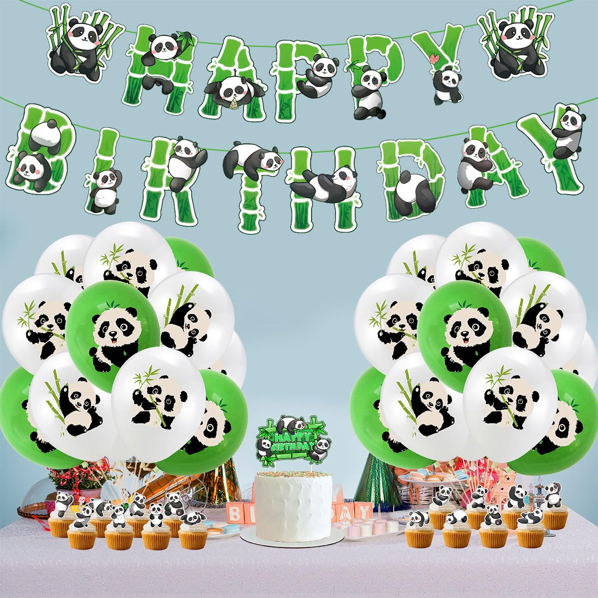 Panda Party Supplies Panda Birthday Party Decorations Kit - Banner ...