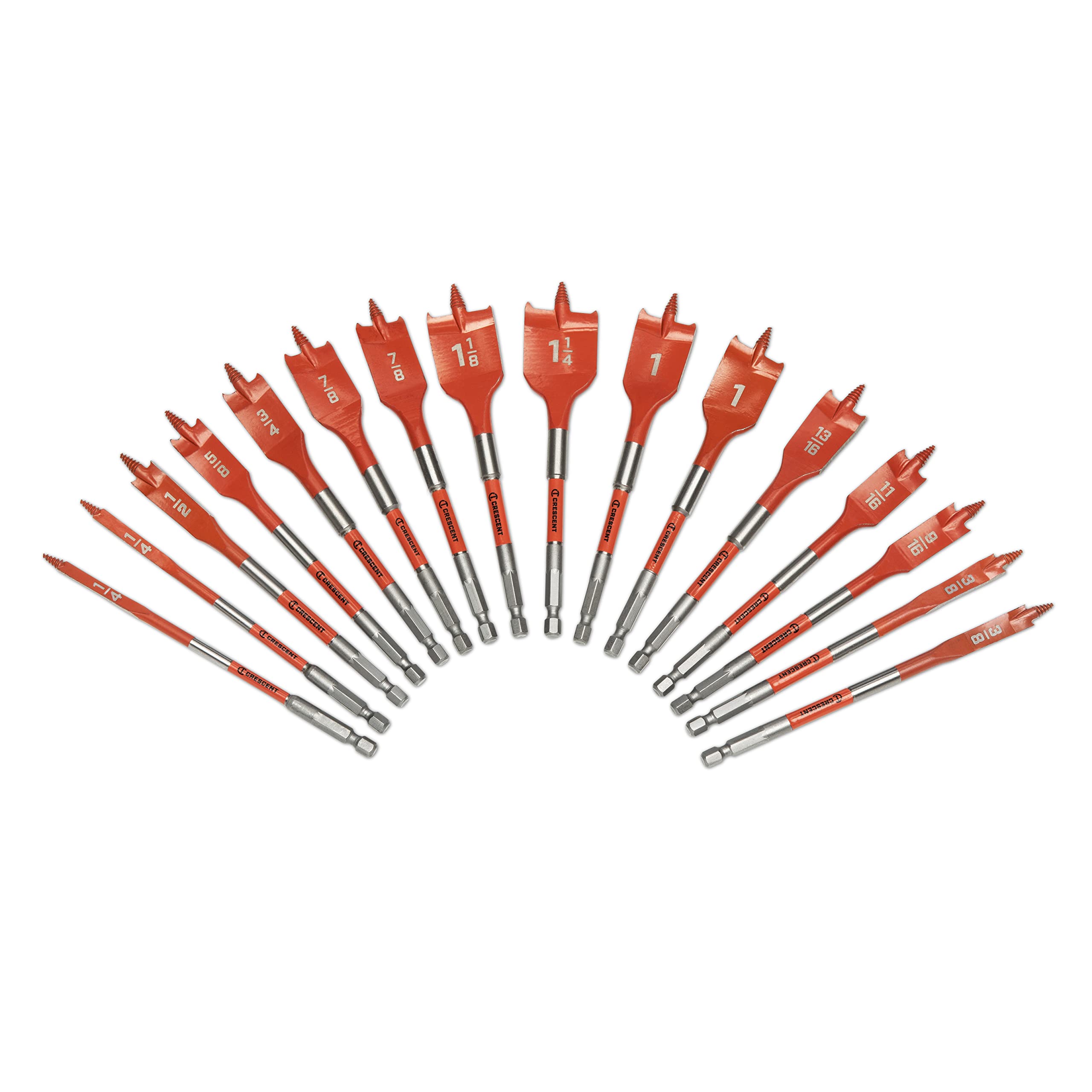 CRESCENT - Zestaw wierteł łopatkowych 16 szt, 15 cm (CDSPSET-16)