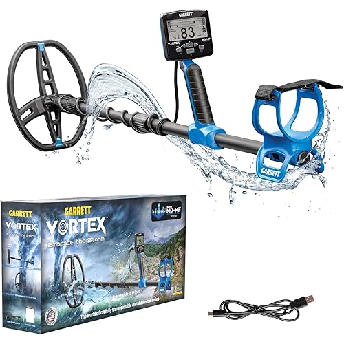 Garrett Vortex VX9 - Made in the USA - Metal Detector for Adults - MD-MF Tech - Waterproof to 16 ft, 8.5” x 11” Searchcoil, 7 Frequency Options, Three-Tiered Target ID Scales - Weighs 2.9 Pounds