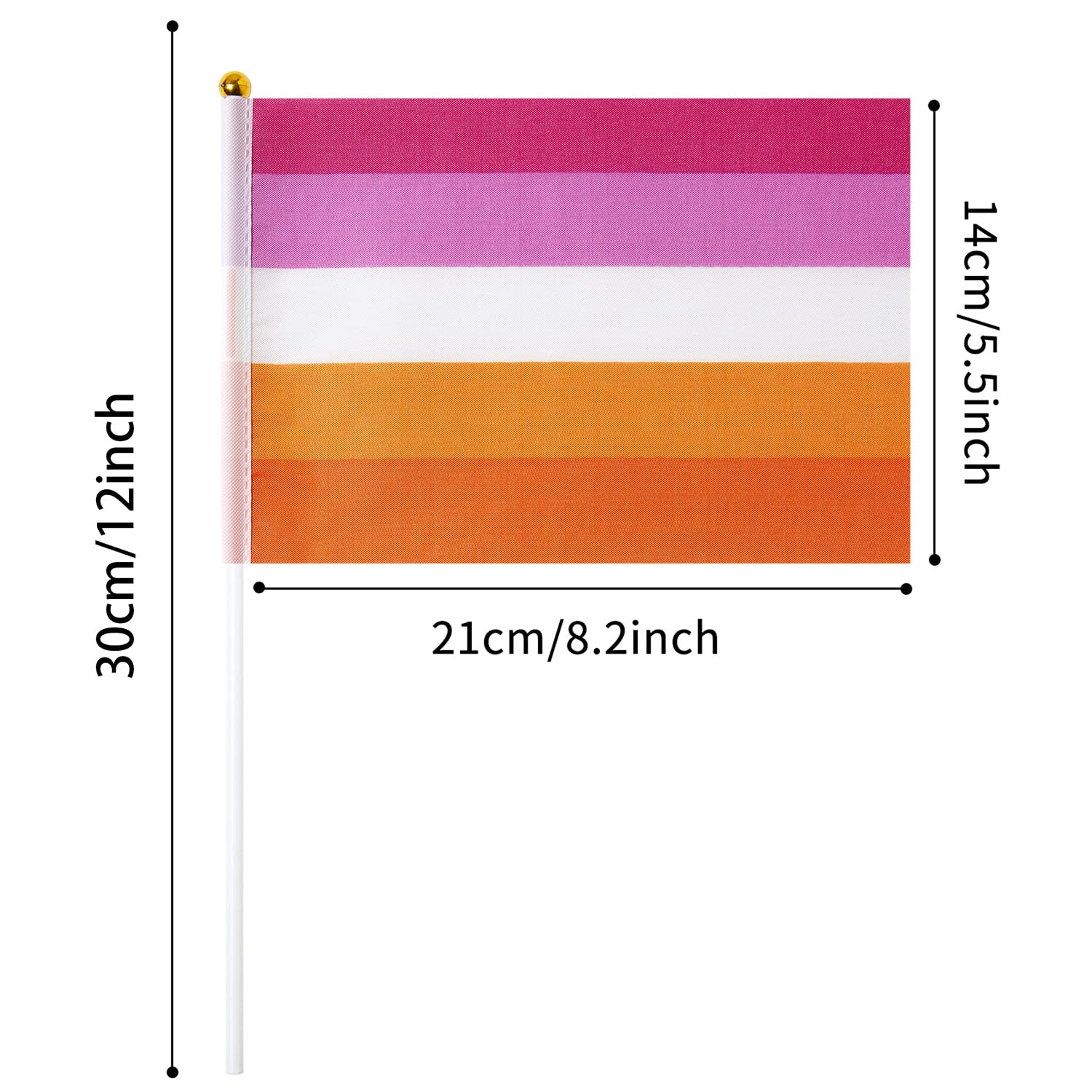 Lesbian Sunset LGBT Stick Flags - 12 Pack Of 4x6 Inch Desktop & Hand Held Pride Flags