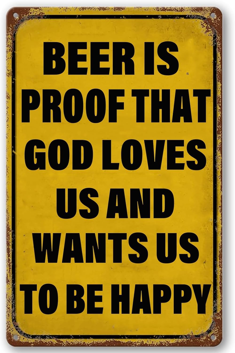 SMAZDFXX Beer is Proof that God Loves Us and Wants Us to be Happy Tin Sign Retro Home Decor Funny Metal Bar Signs for Garage Kitchen Bar Man Cave Decor Accessories 5.5"x8"