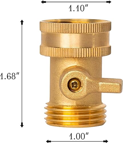 Miniatura 2 de Válvula de cierre de manguera de jardín de latón, paquete de 2 válvulas de cierre de manguera de jardín de latón macizo resistente de 34 pulgadas