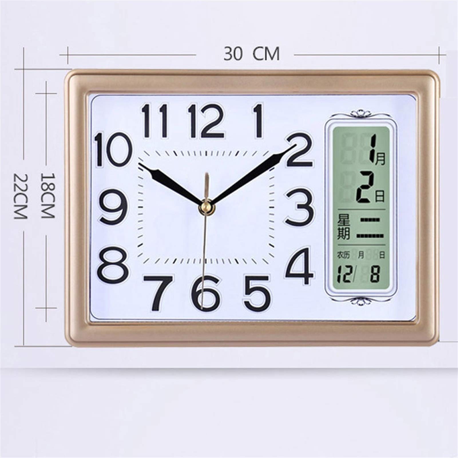Kalendarz Perpetual Mute Calendar Clock Salon Sypialnia Zegar LCD Monitor Kwarcowy Nowoczesny Elektroniczny Desk(A)