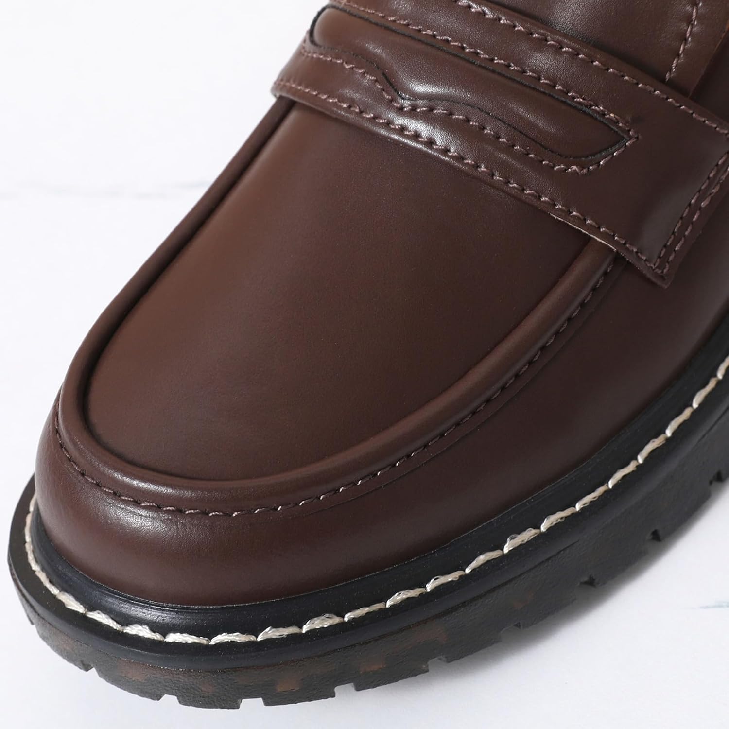 XMM Black Loafers for Women Chunky Loafer Shoes Penny Loafers Flats Lug Sole Lightweight Slip On Ladies Shoes Business Casual Dressy Comfortable Office Shoes - Image 7