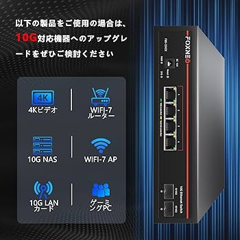 Amazon.co.jp: FOXNEO 10gbps スイッチングハブ 8ポート(全て10G