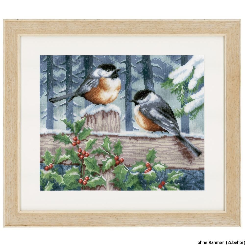 Vervaco Blue Tits in Winter Counted Cross Stitch, Multi-Colour